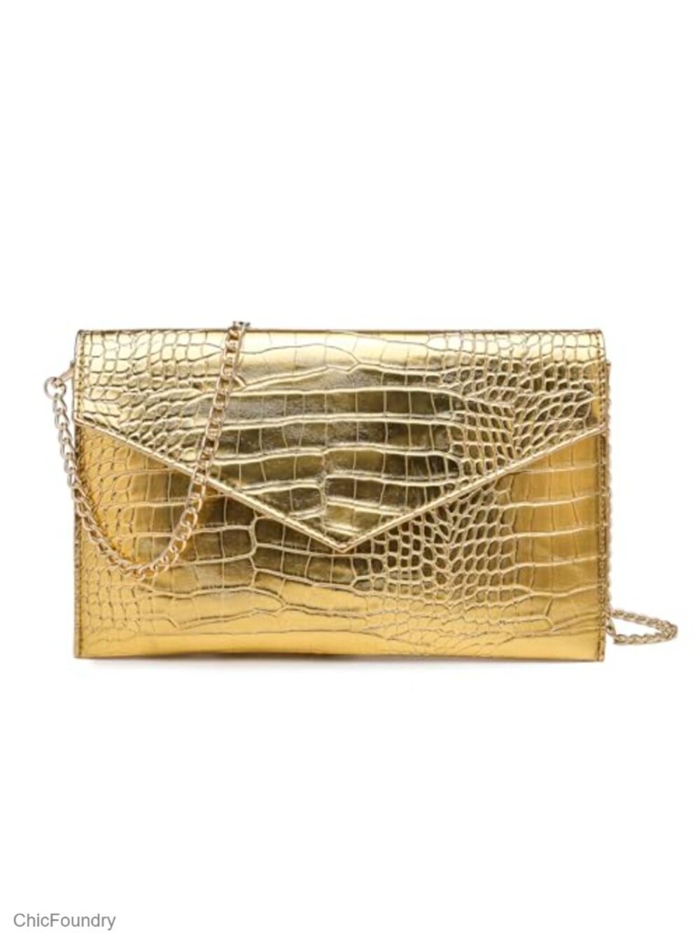 Vegan Leather Envelope Clutch Crossbody Evening Bag Formal